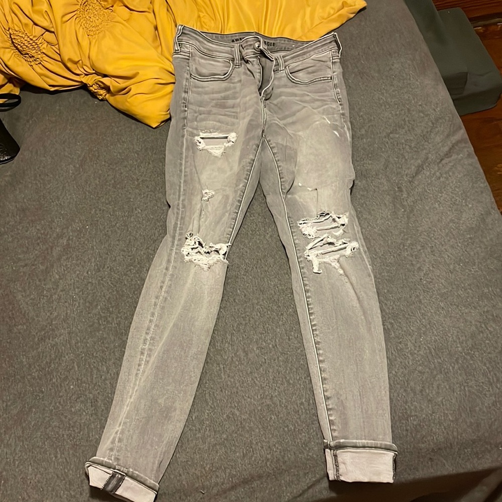 light grey AE jeans